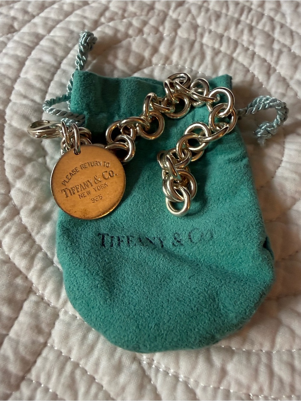 Vintage Tiffany & Co. "Return to Tiffany" Round Tag Bracelet - 925 Silver